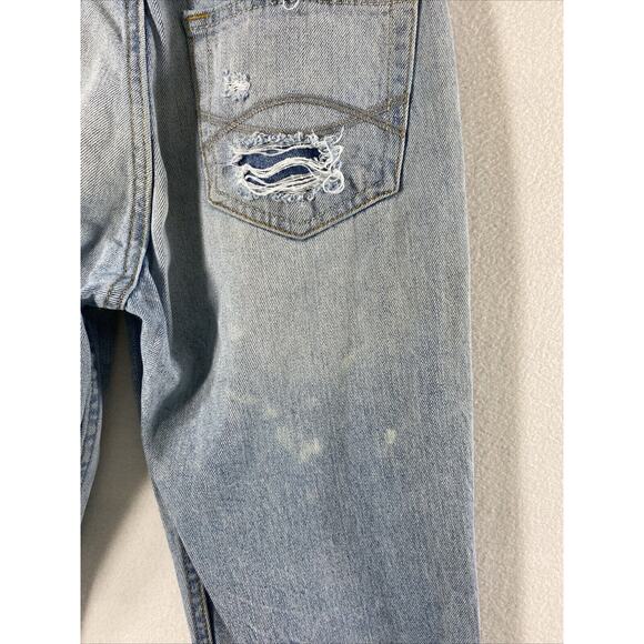 Abercrombie & Fitch Jeans Womens Size 00 Girlfriend Hi Rise Destroyed Light Wash - Picture 10 of 12